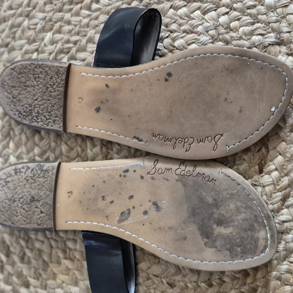 Sam Edelman Black Gorgene Tongs Slide Sandal Sz.8.5 - Picture 2 of 4